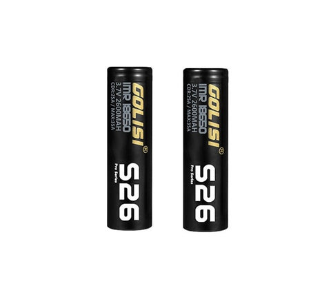 Golisi S26 18650 2600mAh 25A Rechargeable Battery - 2 Pack