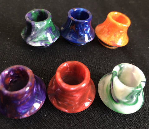Resin 810 Drip Tips (Curved Wide Bottom Marble Finish)