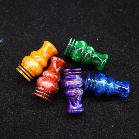 Resin 810 Drip Tips (Long Flute Style Marble Finish)